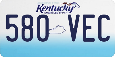 KY license plate 580VEC
