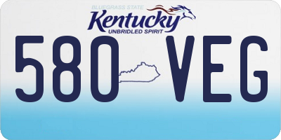 KY license plate 580VEG