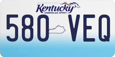 KY license plate 580VEQ