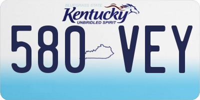 KY license plate 580VEY