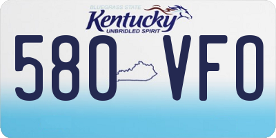 KY license plate 580VFO