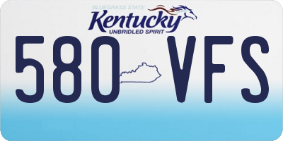 KY license plate 580VFS