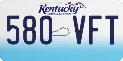 KY license plate 580VFT