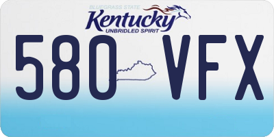 KY license plate 580VFX