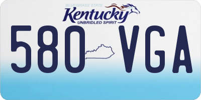 KY license plate 580VGA