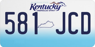 KY license plate 581JCD