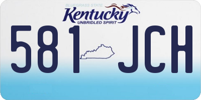 KY license plate 581JCH