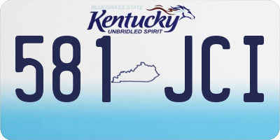 KY license plate 581JCI