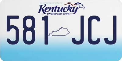 KY license plate 581JCJ