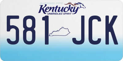 KY license plate 581JCK