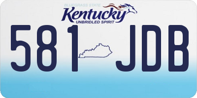 KY license plate 581JDB