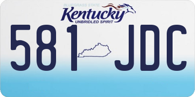 KY license plate 581JDC