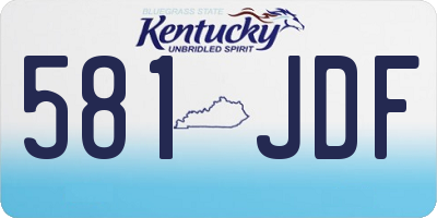 KY license plate 581JDF