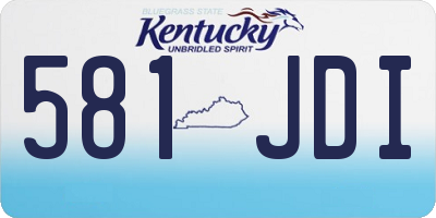 KY license plate 581JDI