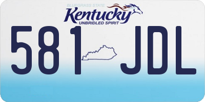 KY license plate 581JDL