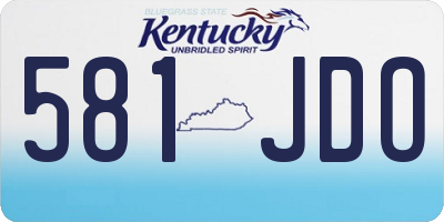 KY license plate 581JDO