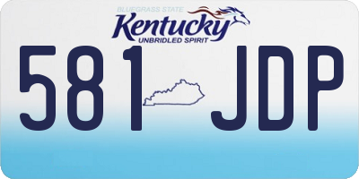 KY license plate 581JDP
