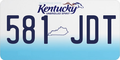 KY license plate 581JDT
