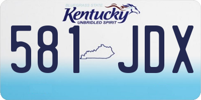 KY license plate 581JDX