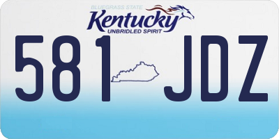 KY license plate 581JDZ