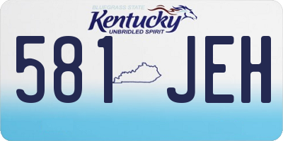 KY license plate 581JEH