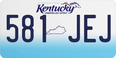 KY license plate 581JEJ