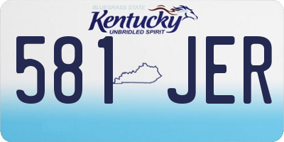 KY license plate 581JER