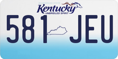 KY license plate 581JEU