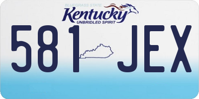 KY license plate 581JEX