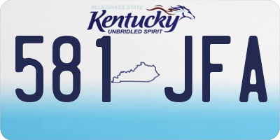 KY license plate 581JFA