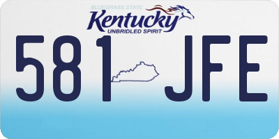 KY license plate 581JFE