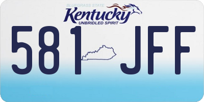 KY license plate 581JFF