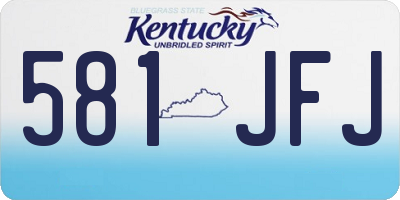 KY license plate 581JFJ