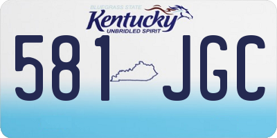 KY license plate 581JGC