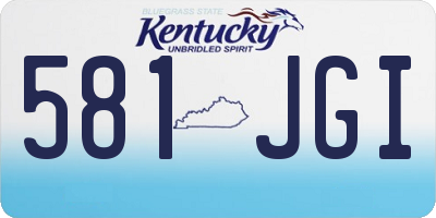 KY license plate 581JGI