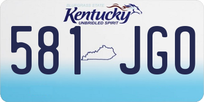 KY license plate 581JGO