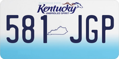 KY license plate 581JGP
