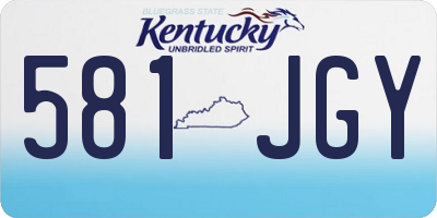 KY license plate 581JGY