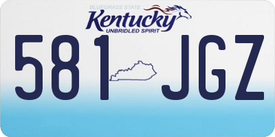 KY license plate 581JGZ