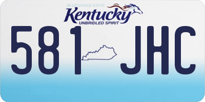 KY license plate 581JHC