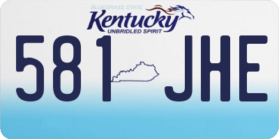 KY license plate 581JHE