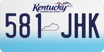 KY license plate 581JHK