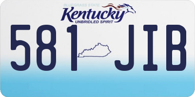 KY license plate 581JIB