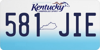 KY license plate 581JIE