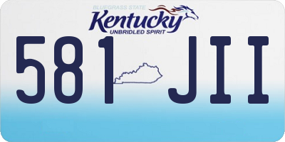 KY license plate 581JII
