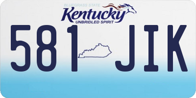 KY license plate 581JIK
