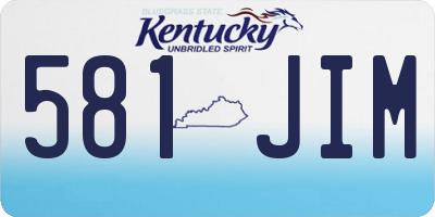 KY license plate 581JIM