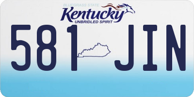 KY license plate 581JIN