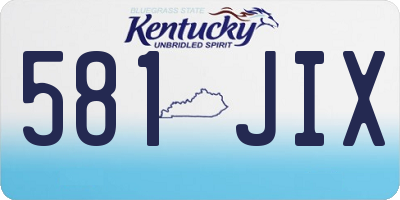 KY license plate 581JIX