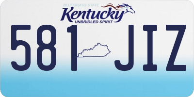 KY license plate 581JIZ